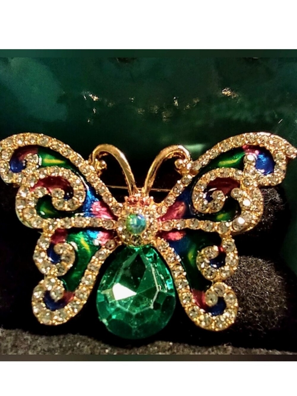 Crystal Butterfly Brooch